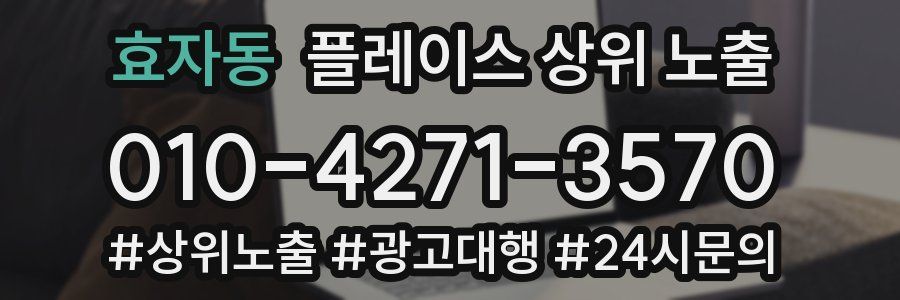 효자동 플레이스 상위 노출