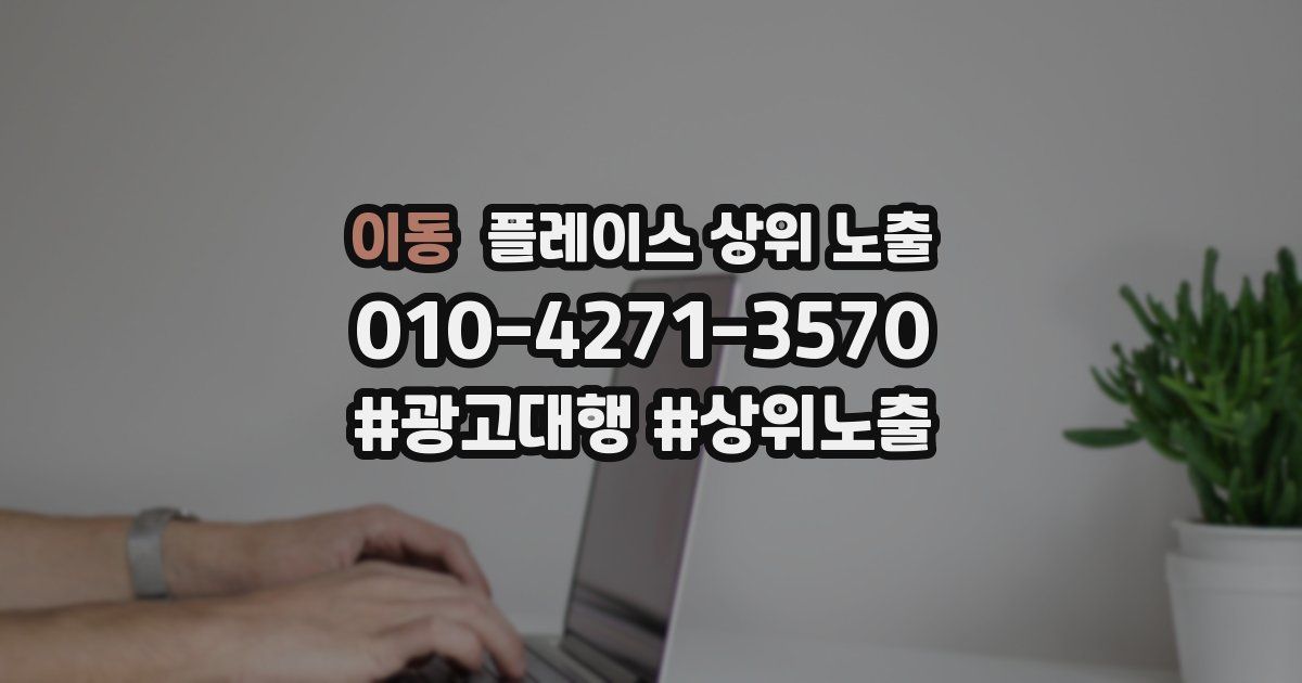 이동 플레이스 상위 노출