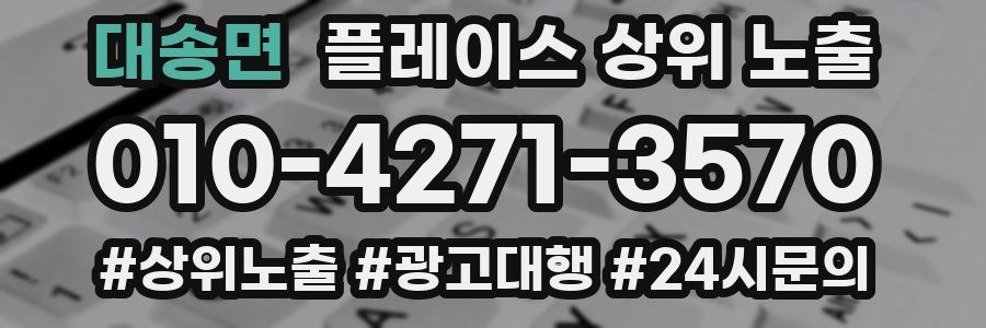 대송면 플레이스 상위 노출