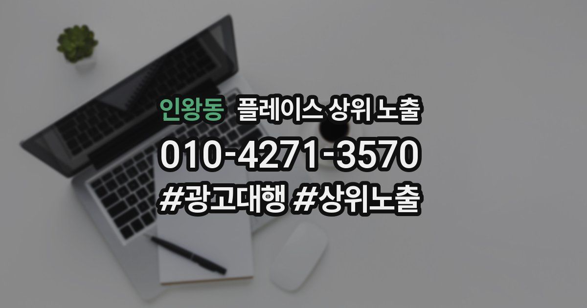 인왕동 플레이스 상위 노출