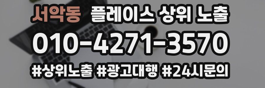 서악동 플레이스 상위 노출