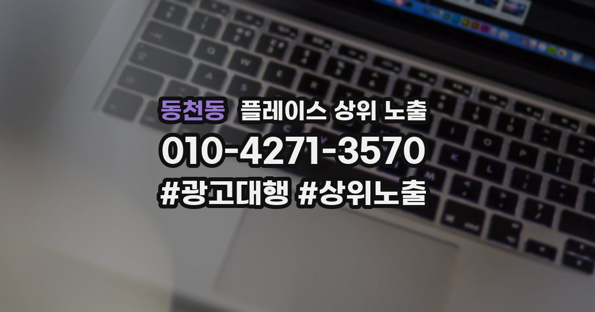 동천동 플레이스 상위 노출