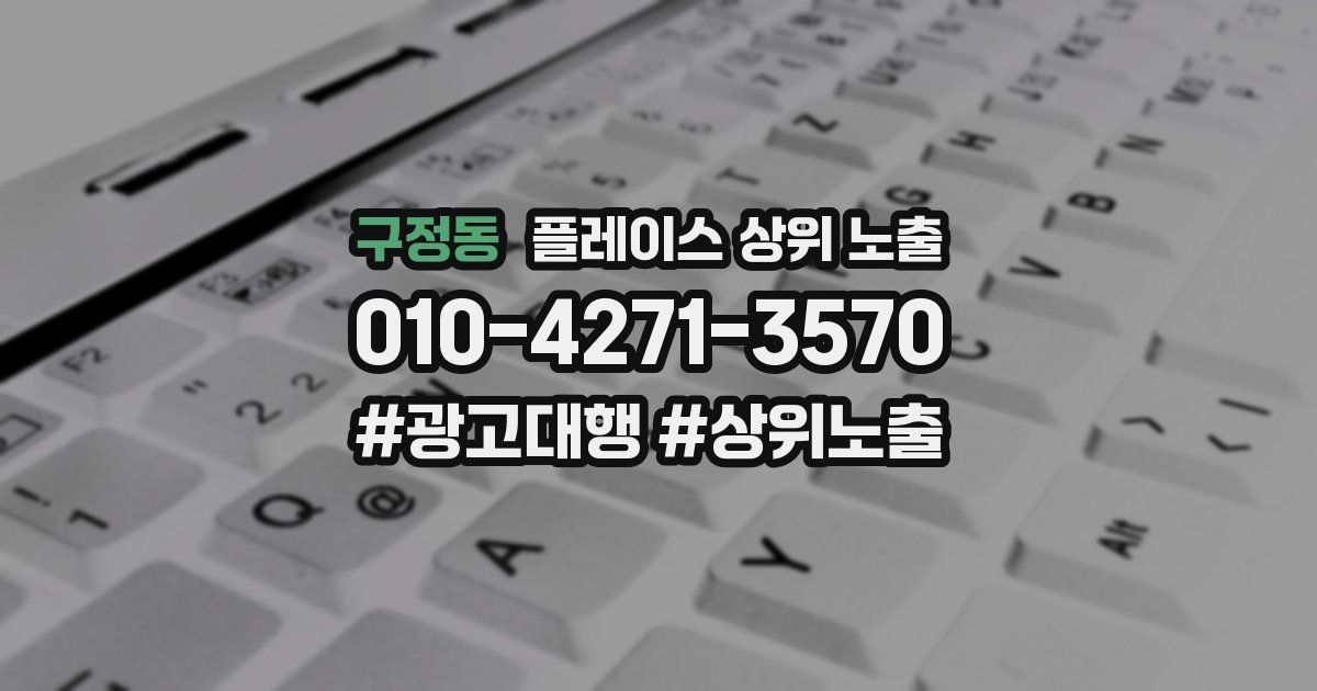 구정동 플레이스 상위 노출