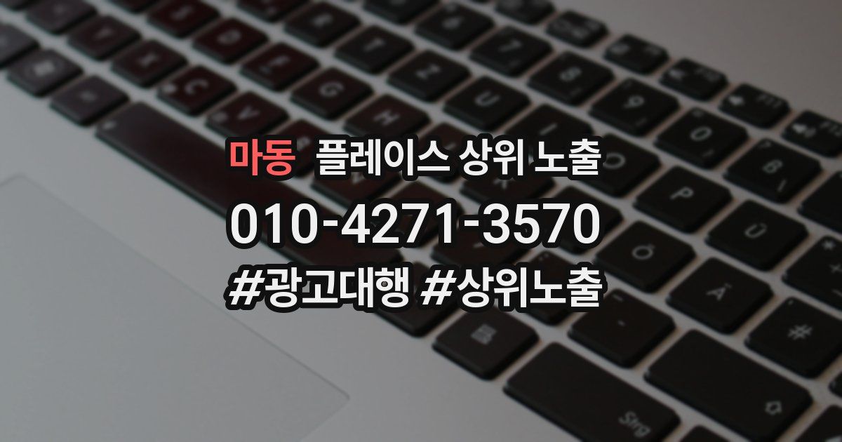 마동 플레이스 상위 노출