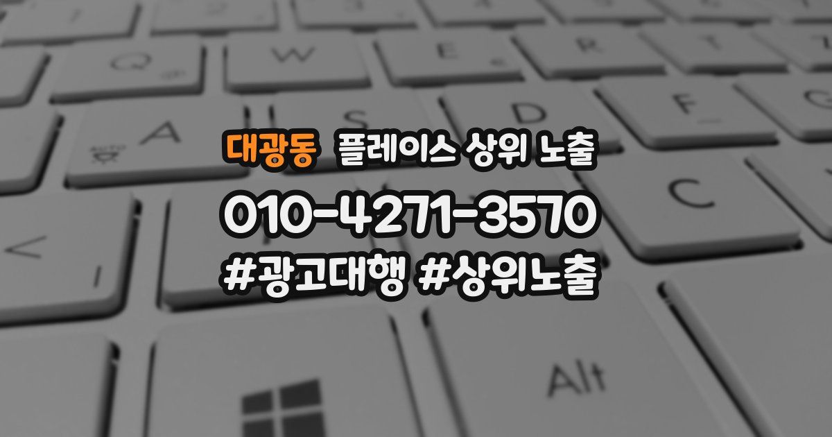 대광동 플레이스 상위 노출