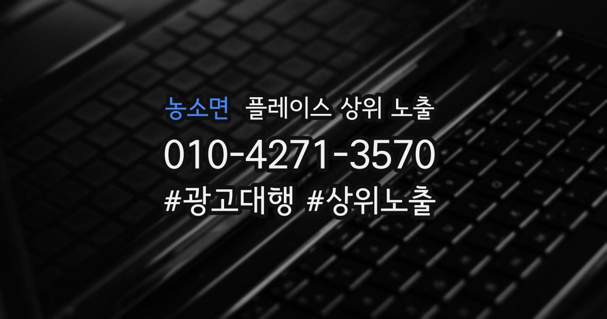 농소면 플레이스 상위 노출