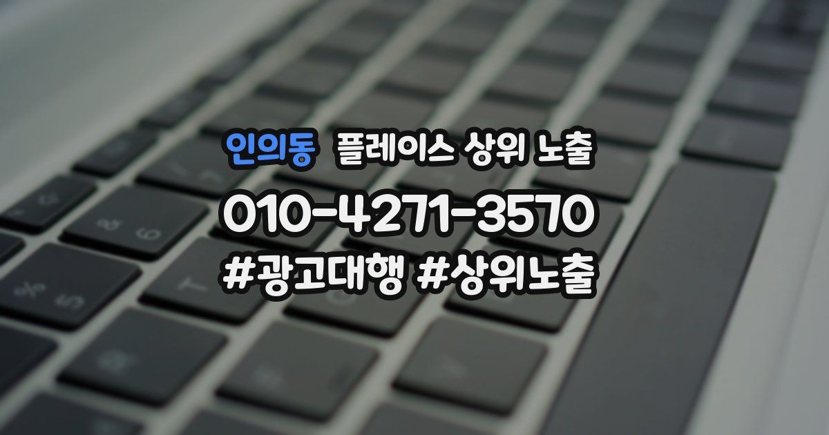 인의동 플레이스 상위 노출