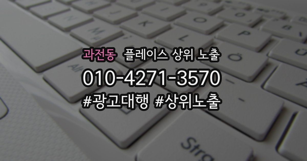 과전동 플레이스 상위 노출