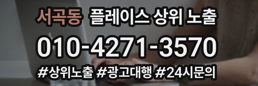 서곡동 플레이스 상위 노출