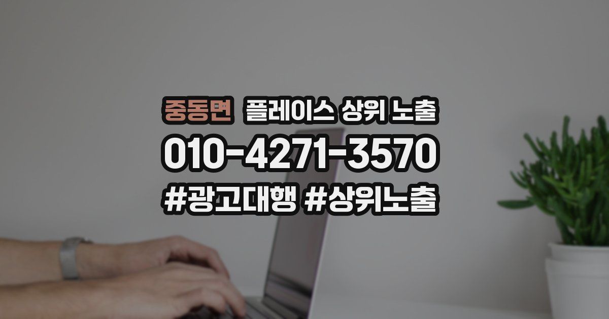 중동면 플레이스 상위 노출