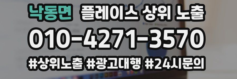 낙동면 플레이스 상위 노출
