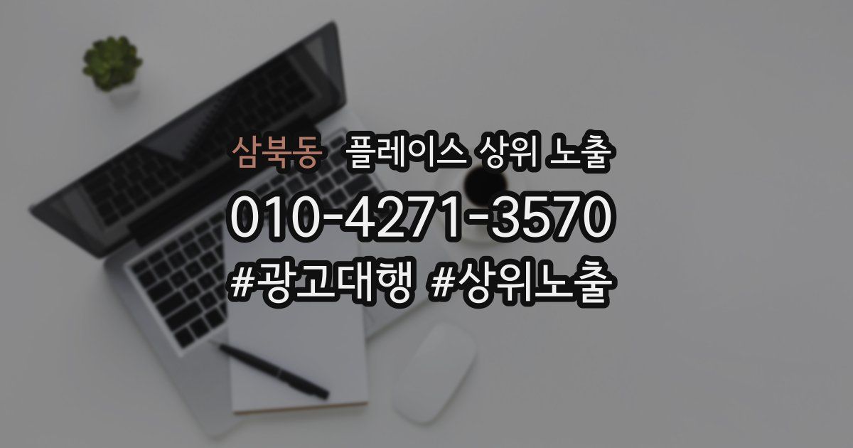 삼북동 플레이스 상위 노출