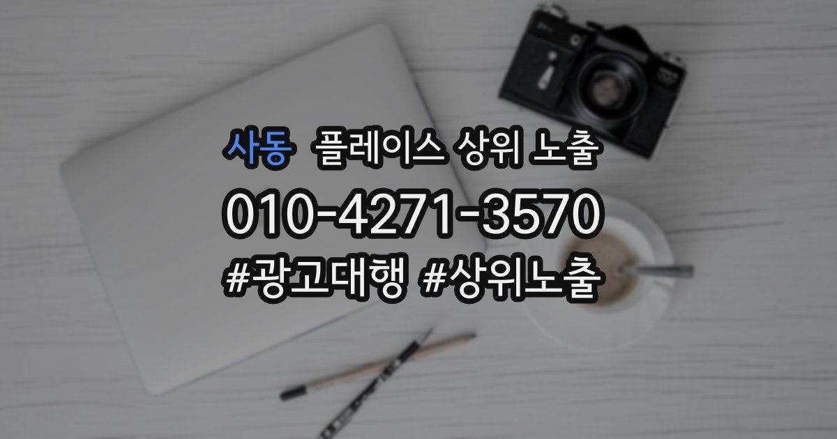 사동 플레이스 상위 노출
