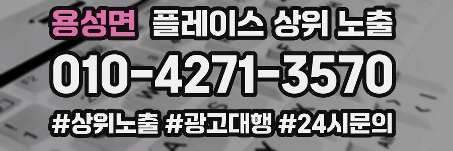 용성면 플레이스 상위 노출