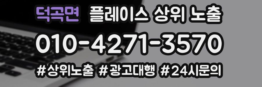 덕곡면 플레이스 상위 노출