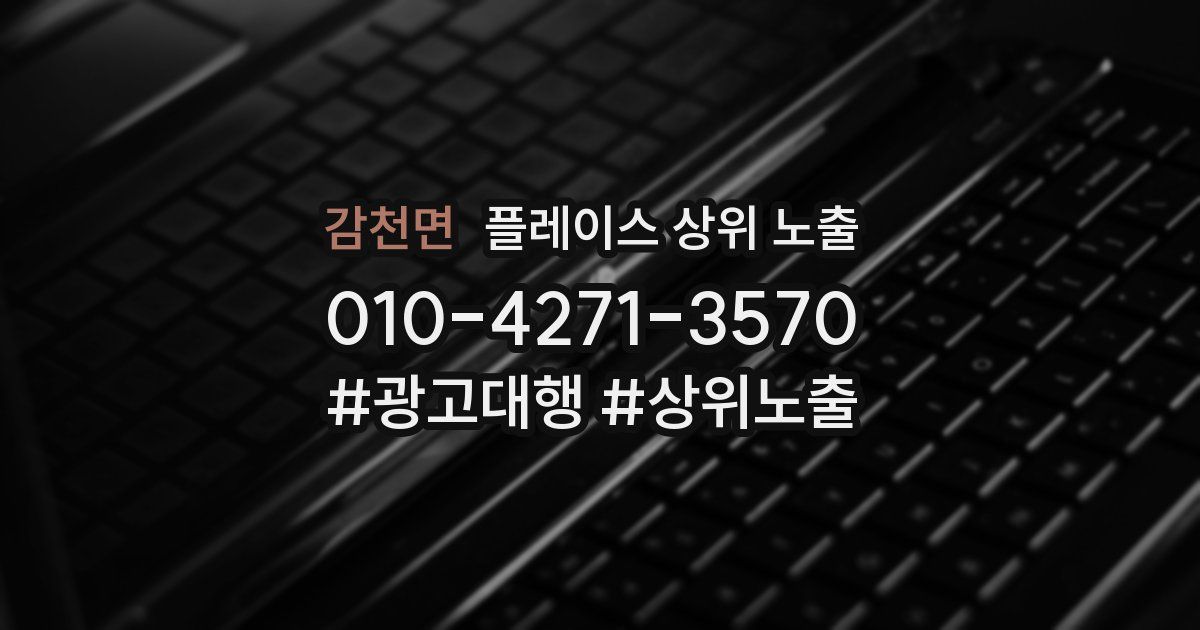감천면 플레이스 상위 노출