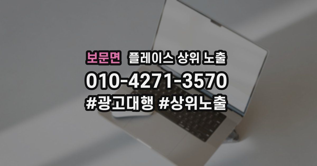 보문면 플레이스 상위 노출