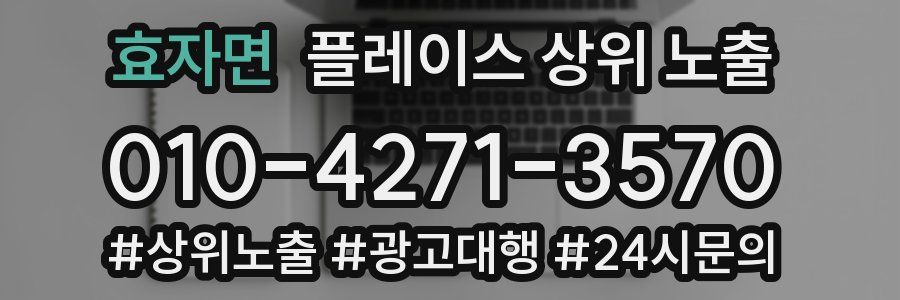 효자면 플레이스 상위 노출