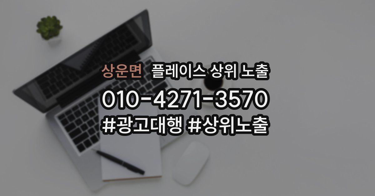 상운면 플레이스 상위 노출