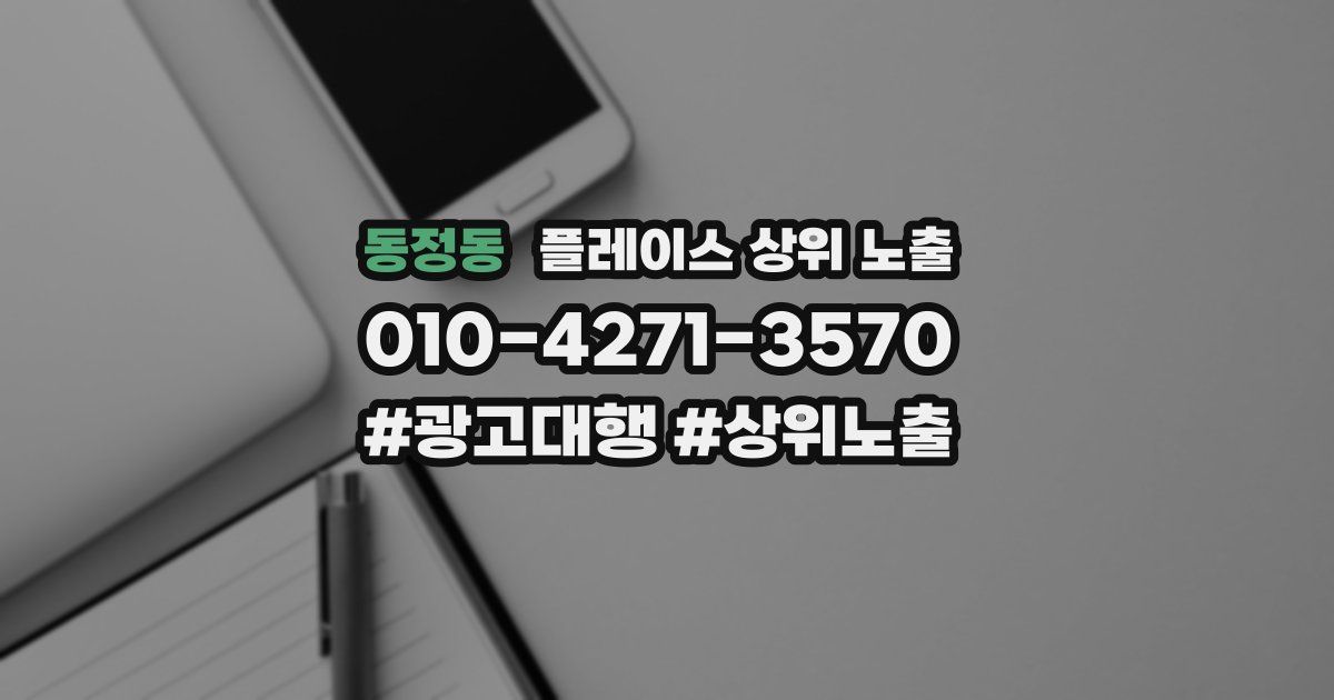 동정동 플레이스 상위 노출