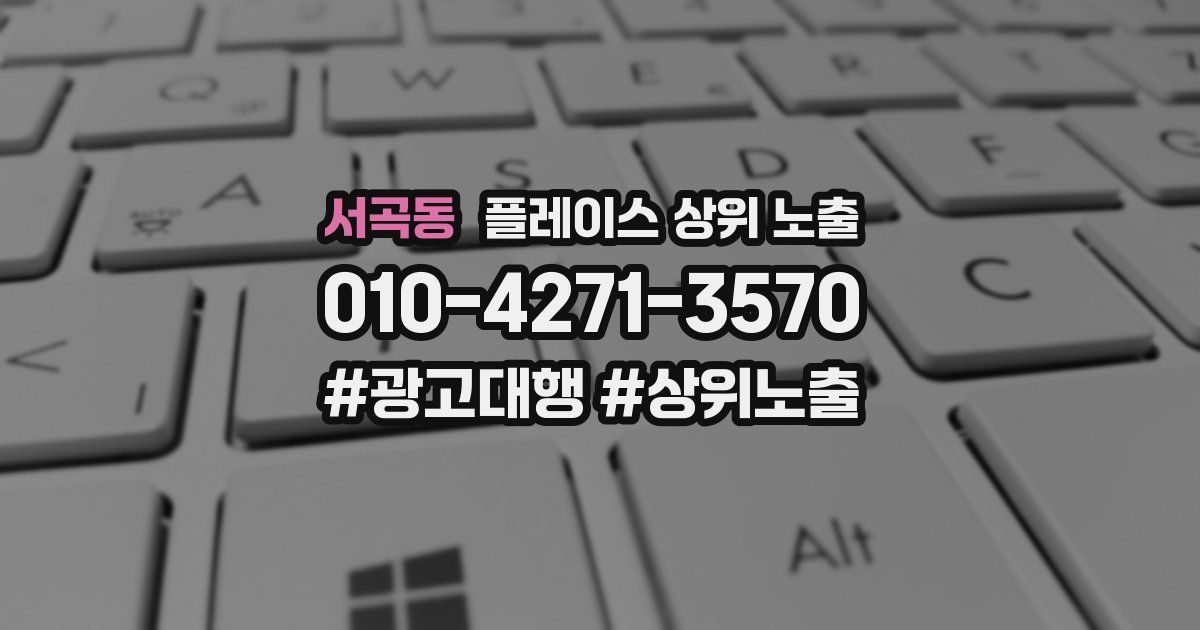 서곡동 플레이스 상위 노출