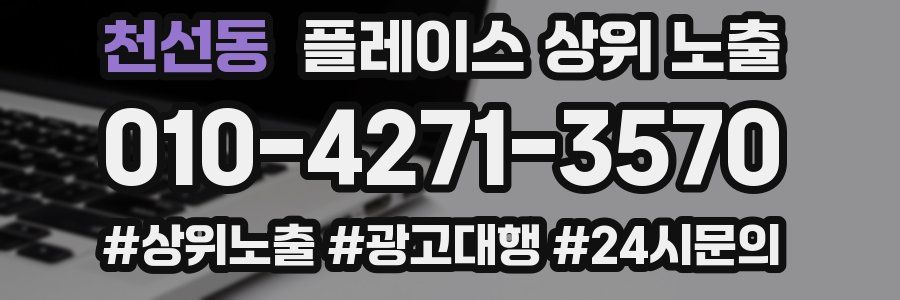 천선동 플레이스 상위 노출