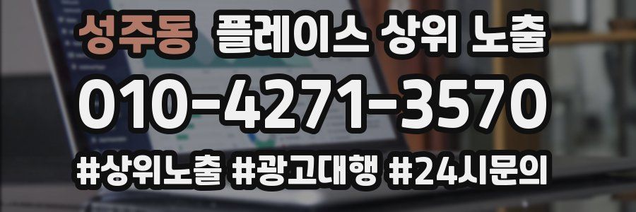 성주동 플레이스 상위 노출