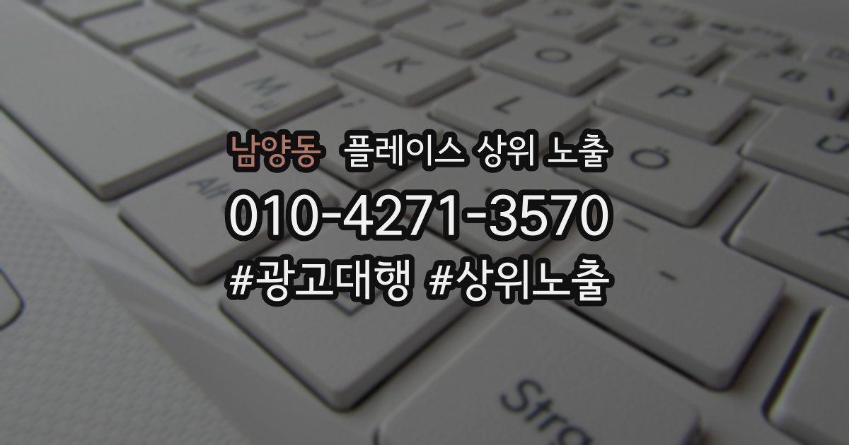 남양동 플레이스 상위 노출