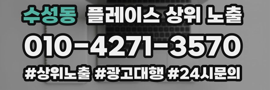수성동 플레이스 상위 노출