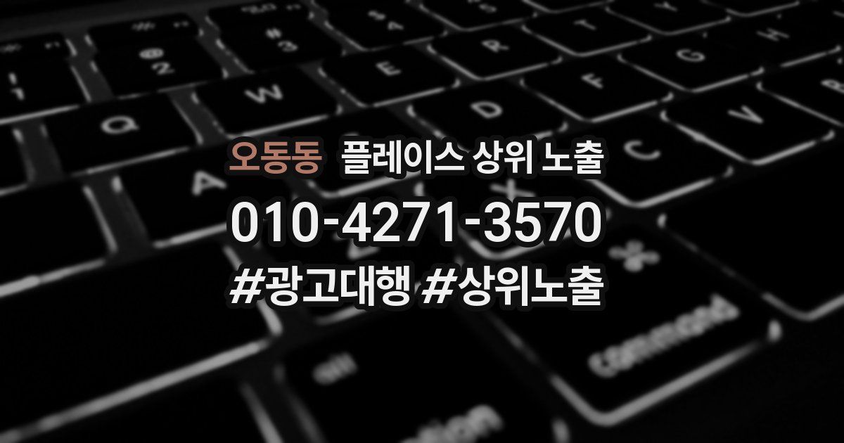 오동동 플레이스 상위 노출