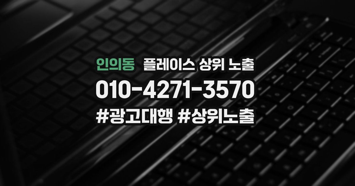 인의동 플레이스 상위 노출