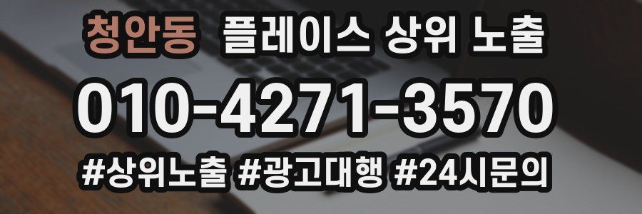 청안동 플레이스 상위 노출