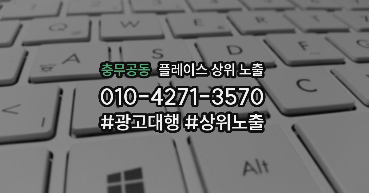 충무공동 플레이스 상위 노출