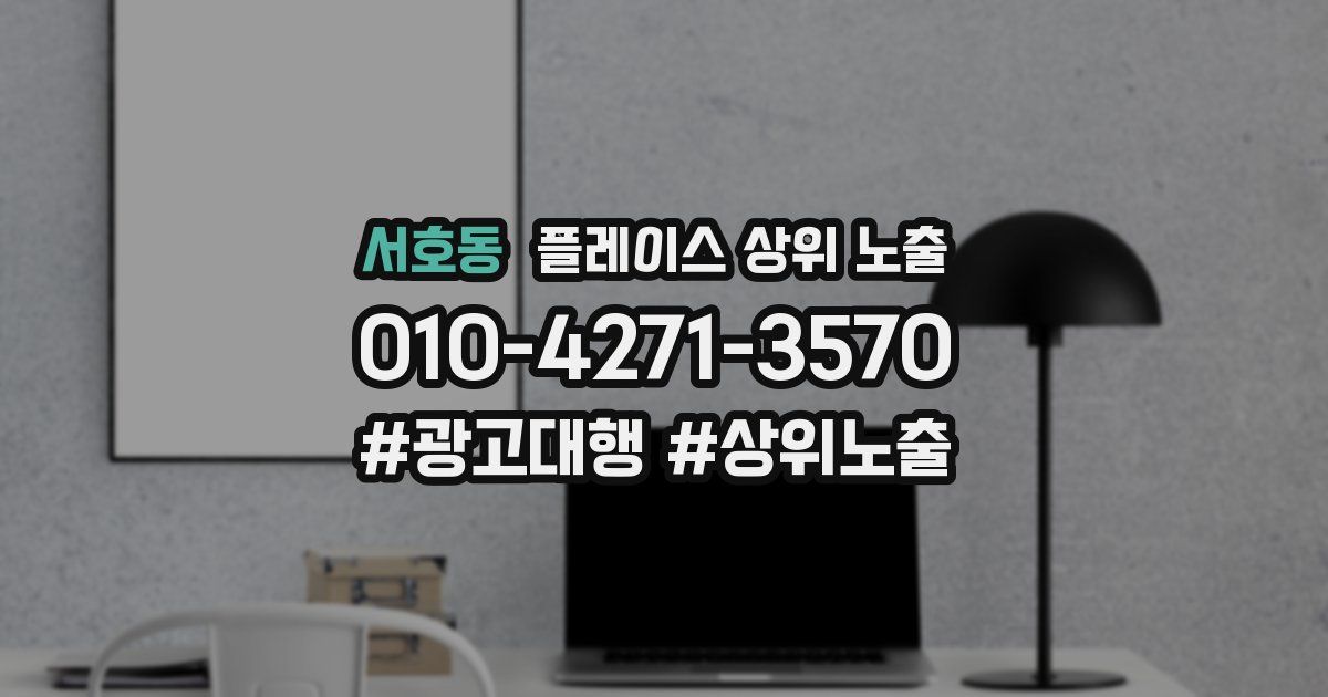 서호동 플레이스 상위 노출