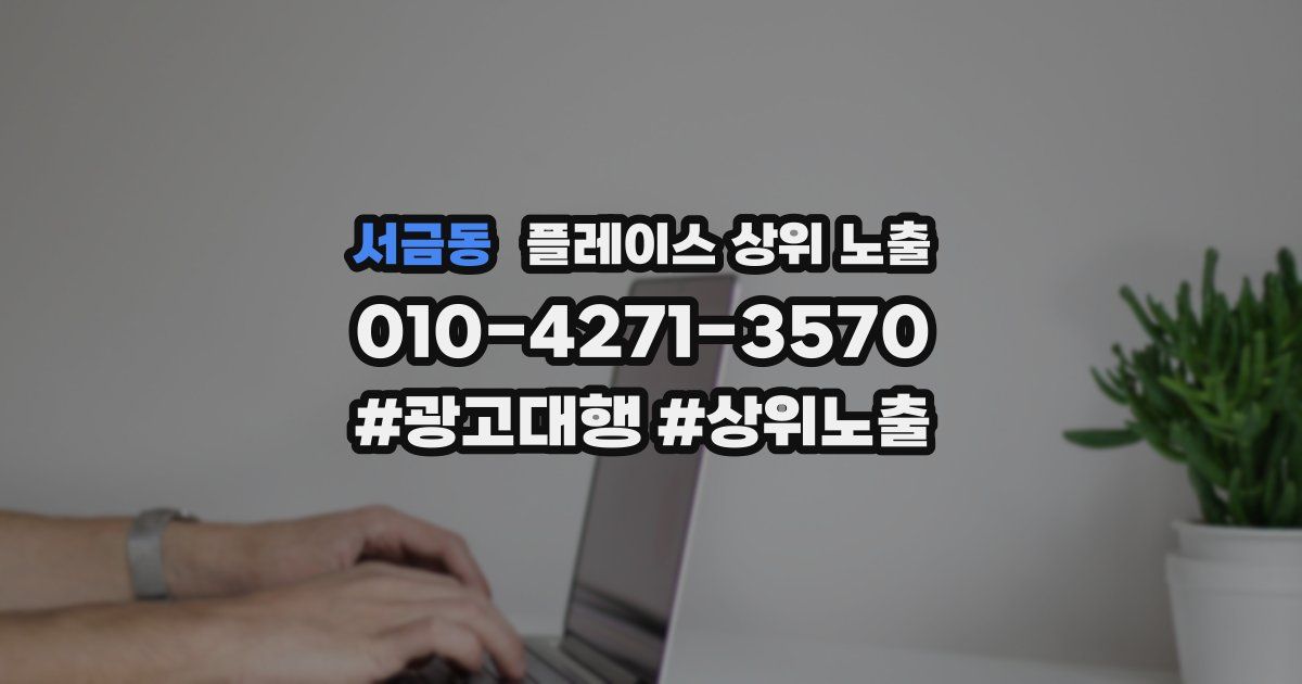 서금동 플레이스 상위 노출