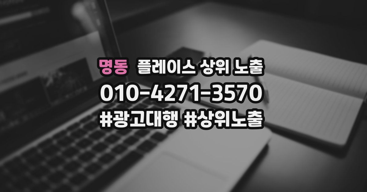 명동 플레이스 상위 노출