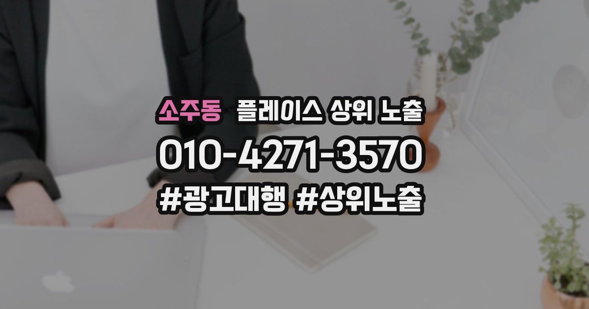소주동 플레이스 상위 노출