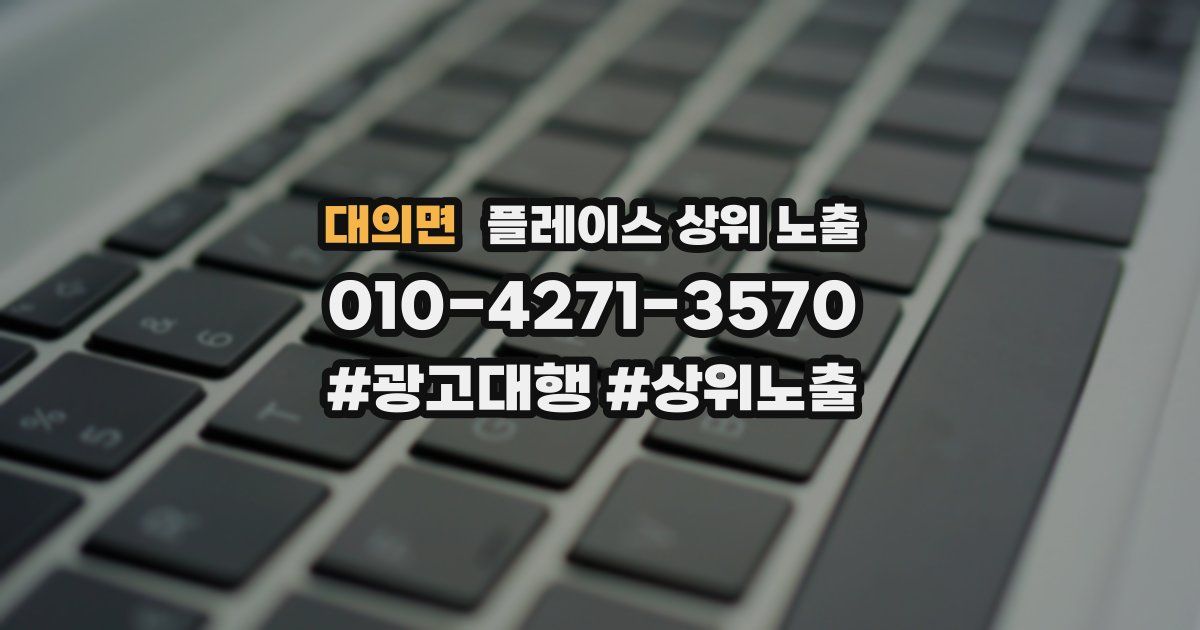 대의면 플레이스 상위 노출