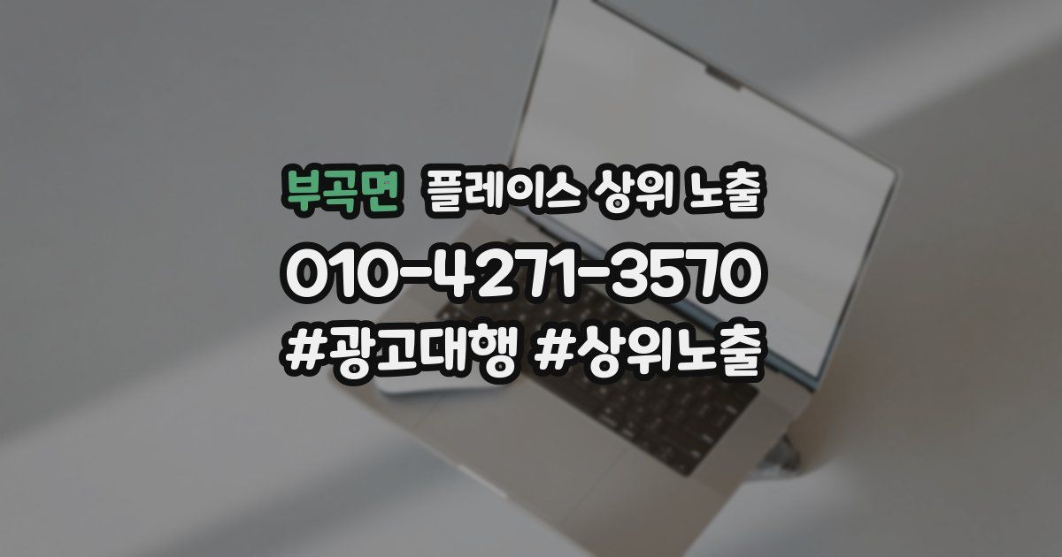 부곡면 플레이스 상위 노출