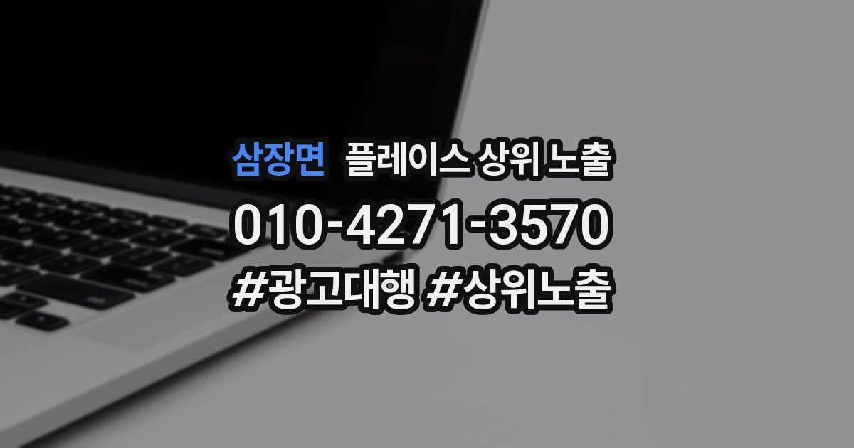삼장면 플레이스 상위 노출