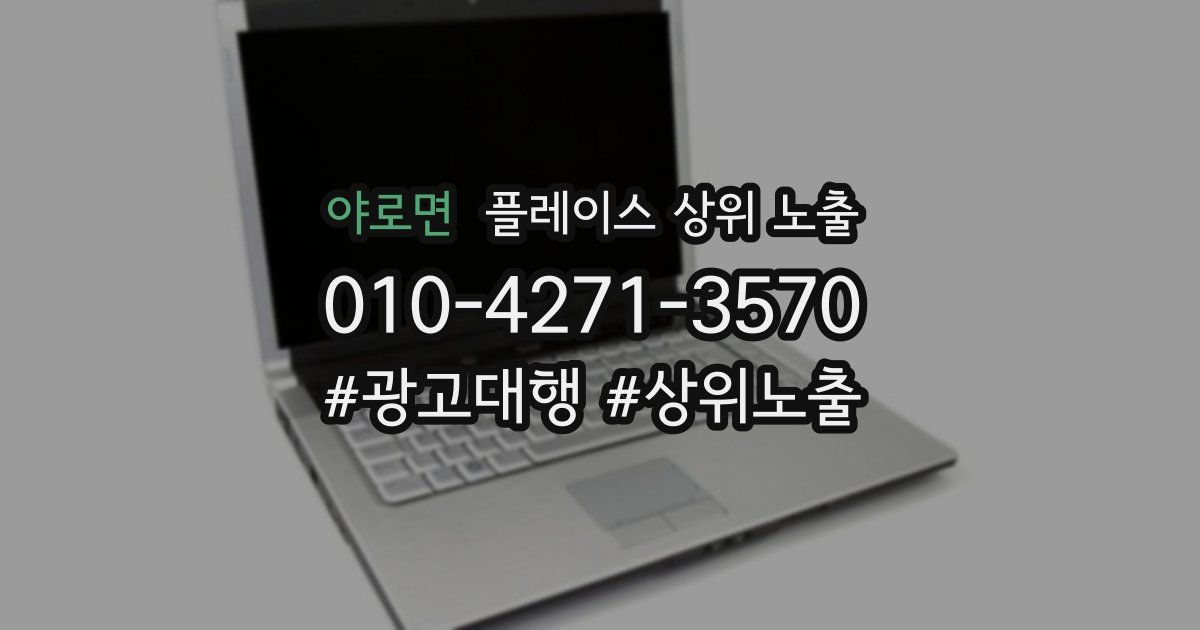 야로면 플레이스 상위 노출