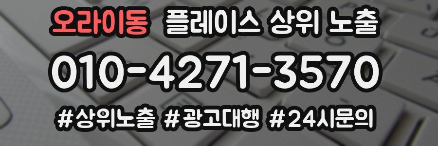 오라이동 플레이스 상위 노출