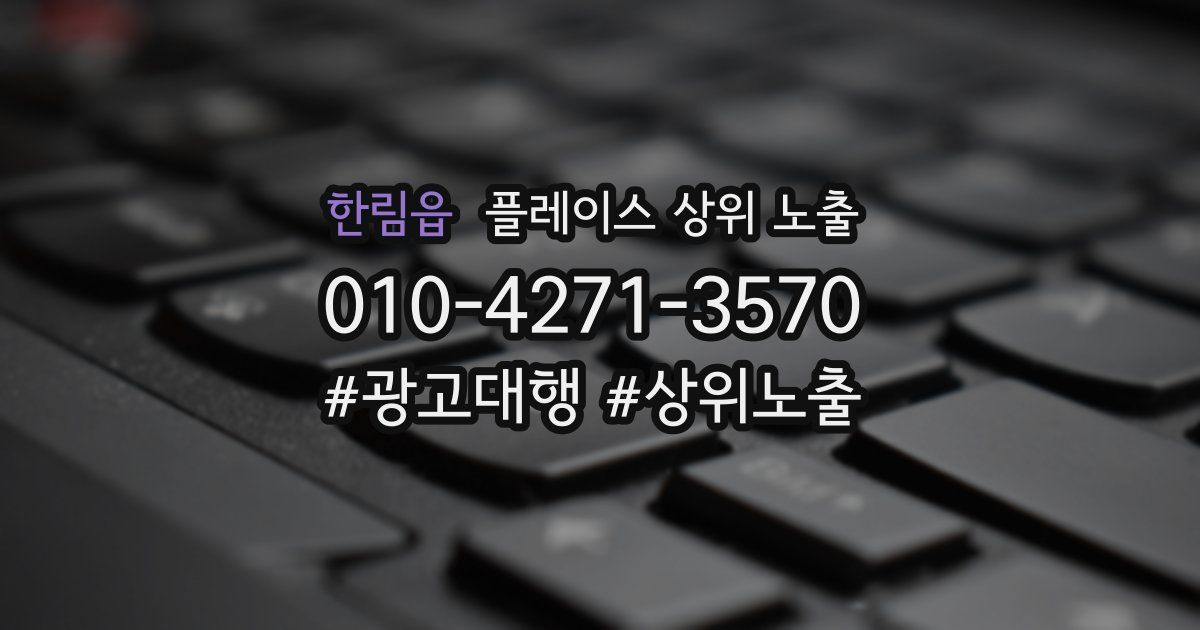 한림읍 플레이스 상위 노출