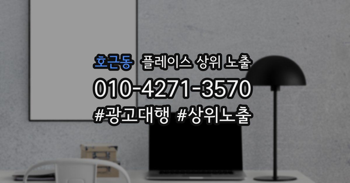 호근동 플레이스 상위 노출