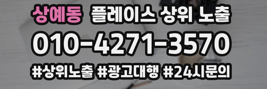 상예동 플레이스 상위 노출