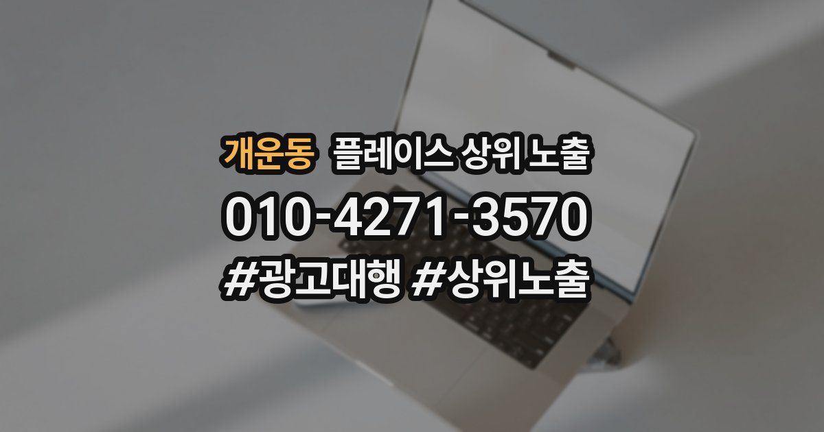 개운동 플레이스 상위 노출