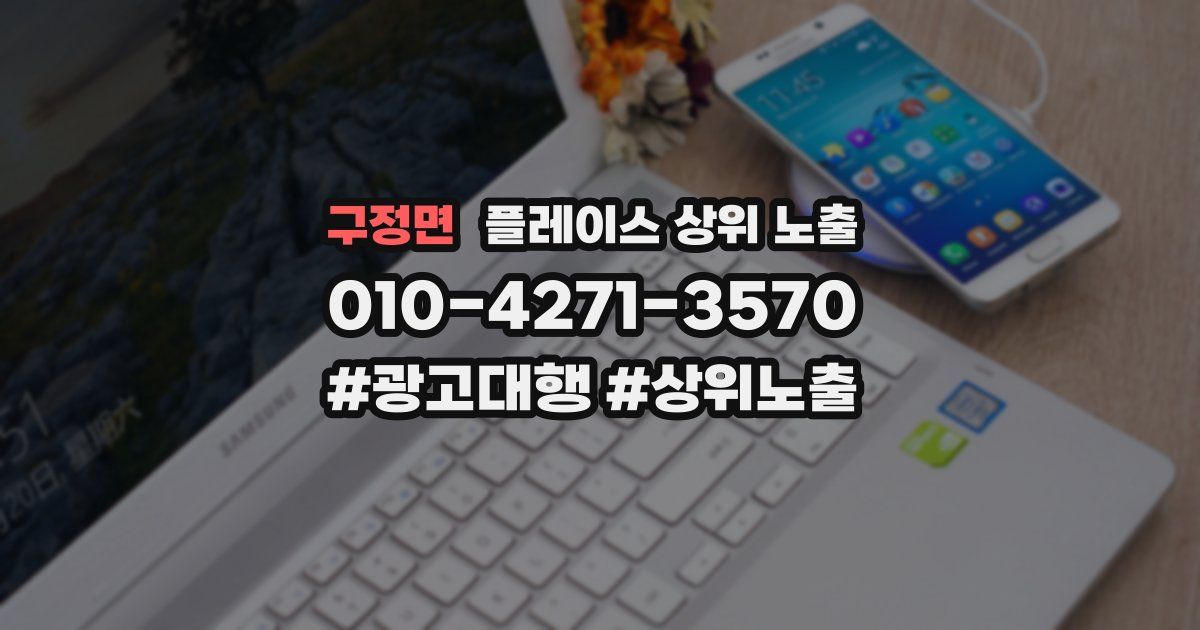 구정면 플레이스 상위 노출