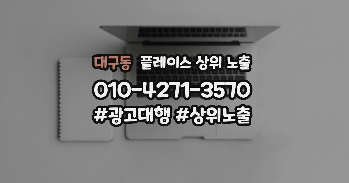 대구동 플레이스 상위 노출