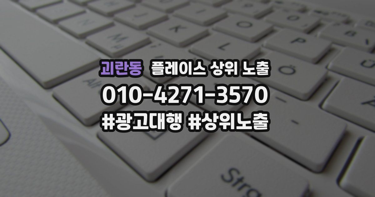 괴란동 플레이스 상위 노출