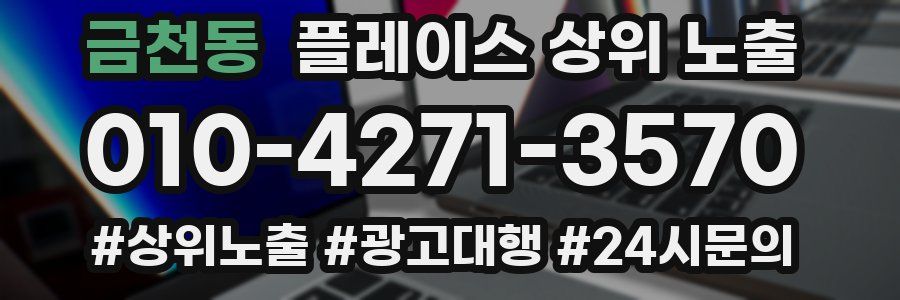 금천동 플레이스 상위 노출